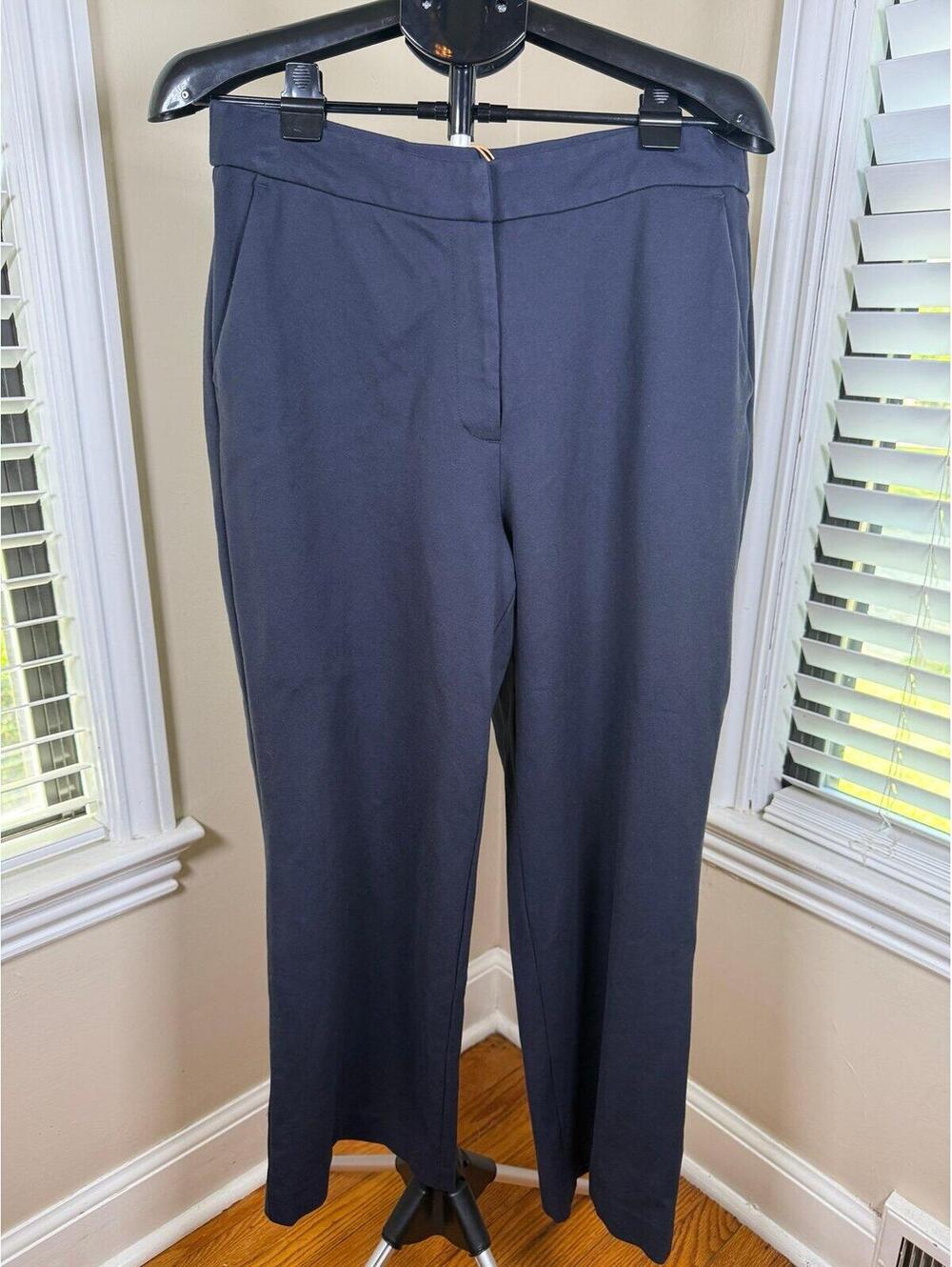 Quince Women’s Ultra-Stretch Ponte Trousers Navy Size 14 NWT